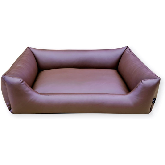 Водонепроникне ліжко для собак 4L Textil Mario з штучної шкіри, корзина для собак, ліжко для великих і середніх собак, собаче ліжко XXL (120x90 см, Коричневе)