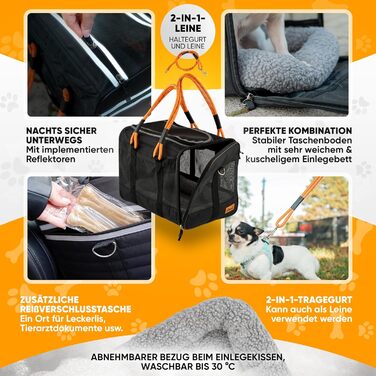 Транспортна сумка для собак Schleppo, 7 кг, дихаюча - для автомобіля та дому - водовідштовхувальна та безпечна - також підходить для транспортування котів - переноска для собак