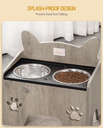 Підвищені годівниці для собак Hzuaneri з нержавіючої сталі, набір з 2 шт., антивитікаючі, для великих та середніх собак, Greige PB07105B