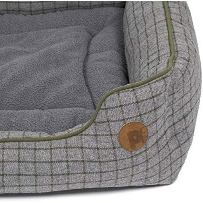 Квадратне собаче ліжко Petface Moosgrünes з двостороннім подушкою, машинне прання, розмір M (1 шт.)