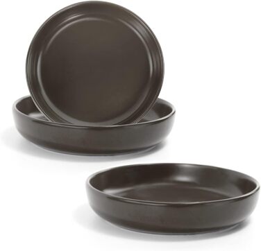 Набори мисок для котів SPUNKYJUNKY 3 шт. з кераміки, сірі, 300 мл