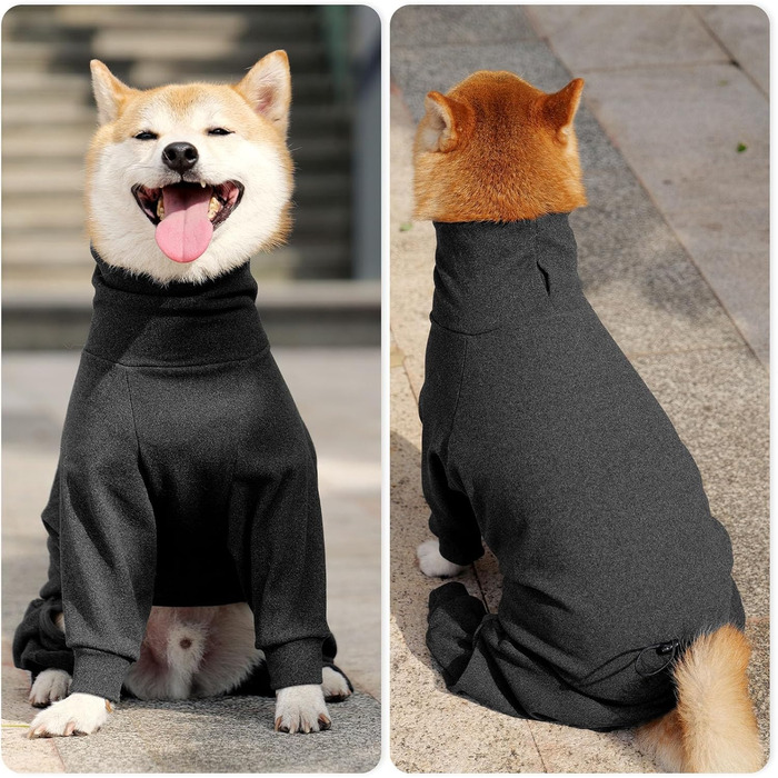 Теплий зимовий піджак для собак Lianziau з флісу, зелений (M, сірий)