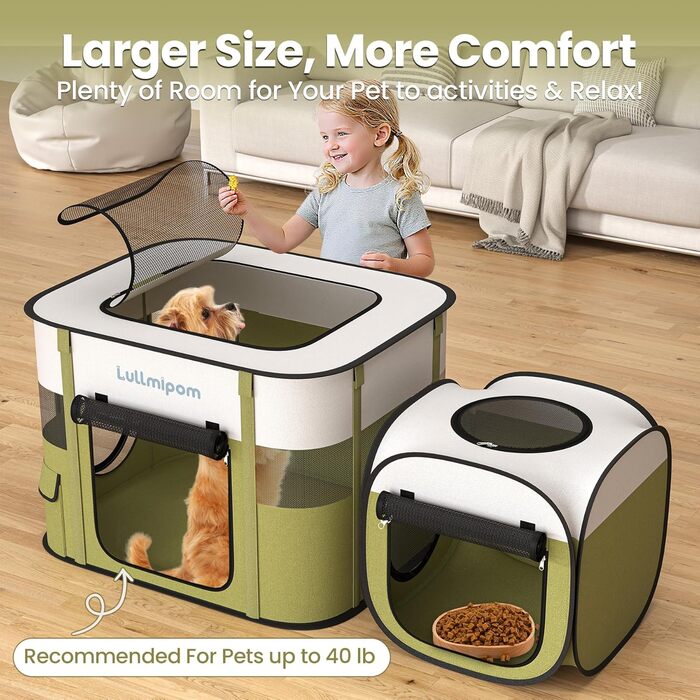 Переносний вольєр для котів та собак, водовідштовхувальний, міцний, для дому та вулиці, Pop-up, з сумкою, для подорожей та кемпінгу