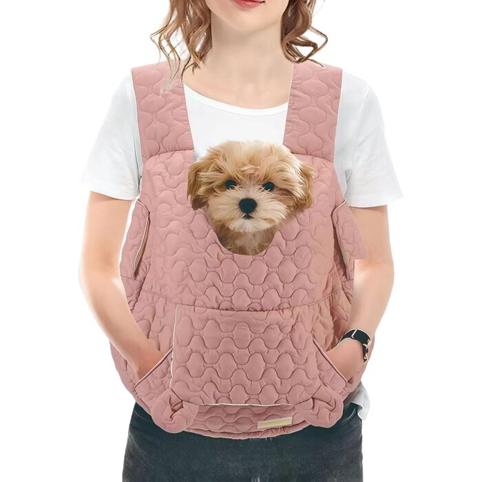 Рюкзак для собак і котів Godpqiui | Дихаючий, м'який, портативний, для малих собак, кошенят, цуценят, подорожей, кемпінгу, прогулянок, велосипеда, рожевий