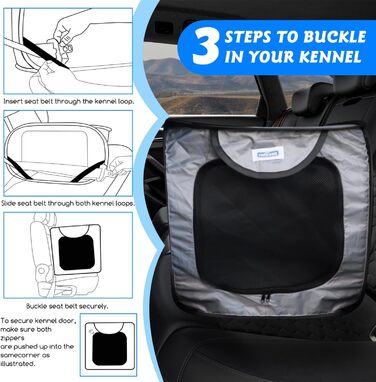 Переносний вольєр для собак та котів у машину, розкладний вольєр для тварин, 93x54x54 см