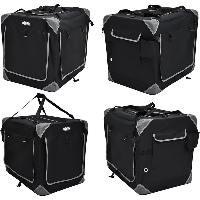 Кіяж для собак EliteField з 3 дверцятами, складаний, м'який, з сумкою для перенесення та флісовим ліжком, для використання в приміщенні та на вулиці, 91.4 x 61 x 71.1 см