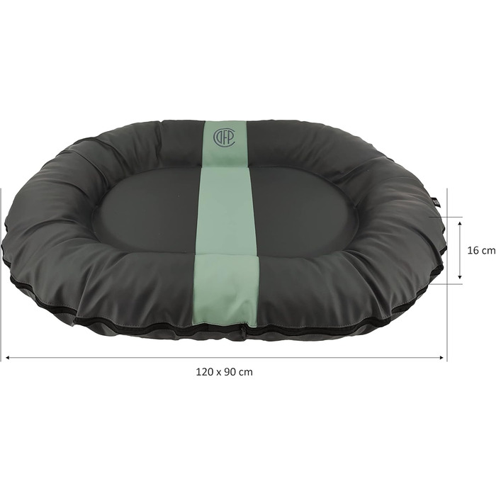 CAZO Oslo - Овальне ліжко для собак та котів, 80 x 60 x 14 см, розмір S, сірий колір