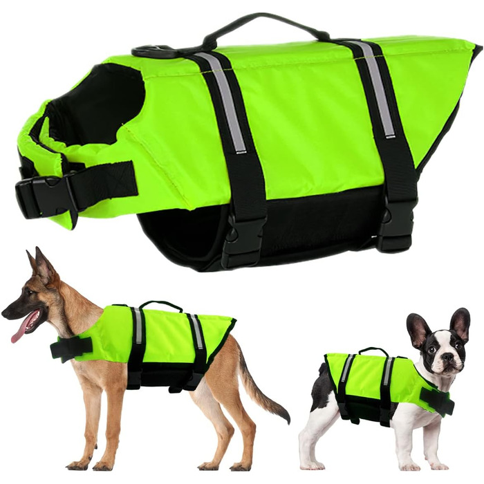 Жилет рятувальний для собак FainFun, розмір L, зелений: комфорт та безпека у воді