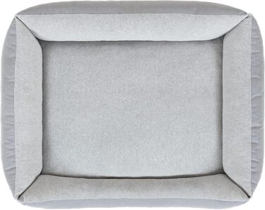 Ліжко для собак Doctor Bark для великих собак - Корзина для собак, яку можна прати - М'яке, пухнасте та затишне ліжко - Міцне та зносостійке - Виготовлено в Німеччині - GreenLabel (XL, 110x85 см, світло-сірий)