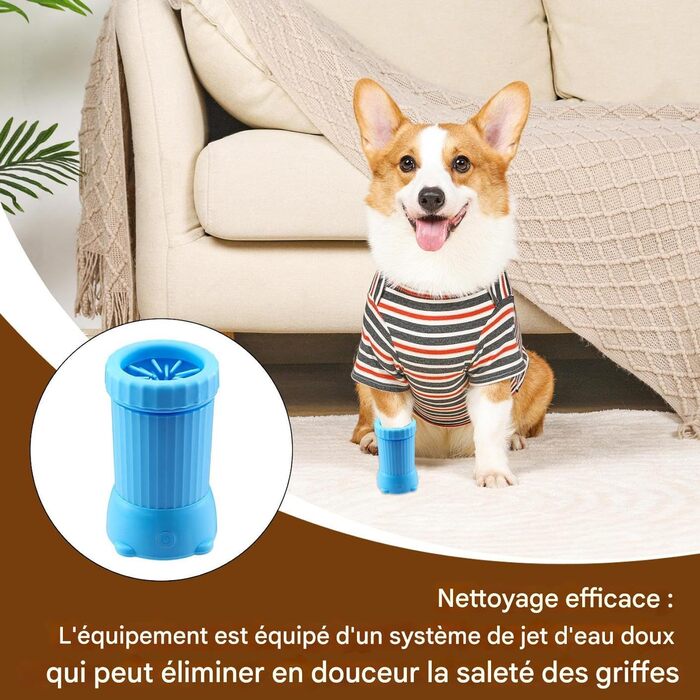 Автоматичний мийчик лап для собак, USB, для дому та прогулянок, блакитний