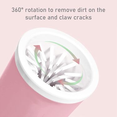 Очисник лап для собак і котів, силіконовий, рожевий (M)