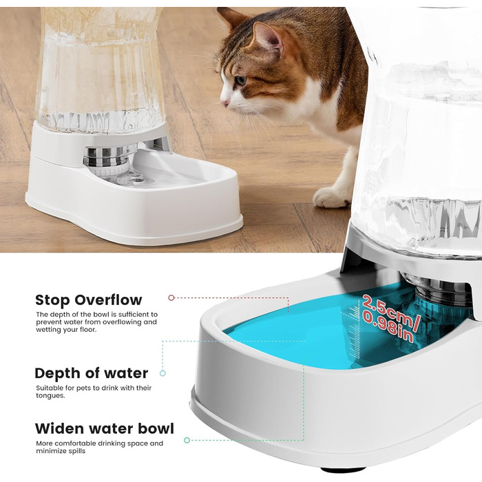 Автоматичний диспенсер для води для котів та собак Gardner 3.85L, без електроенергії, BPA Free, для середніх та великих тварин