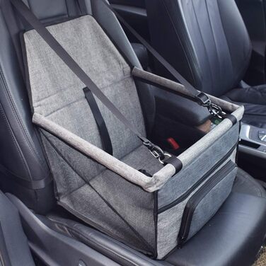 Водонепроникний дихаючий килимок для автомобіля з домашнім тваринам, безпечний підйомник для тварин, миючий, з оксфордської тканини, чорний (сірий з чорною кишенькою)