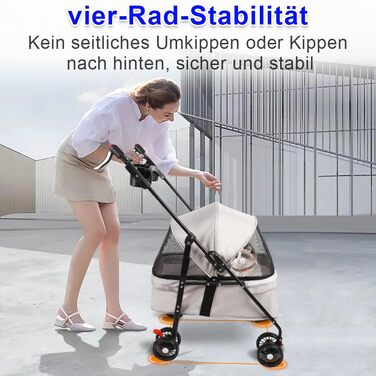 Візок для домашніх тварин Homewell: легкий, зручний, з безпечним ременем, для собак та котів до 20 кг (білий)