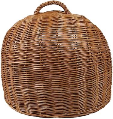 Транспортний кошик для тварин з лози, коричневий, розмір S, 45x35x44 см, знімний металевий ґрат