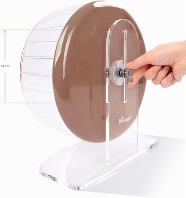 Бігове колесо для хом'яків та грызунів Niteange Super-size з підставкою, коричневе, розмір L (для карликових хом'яків, песчанок та мишей)