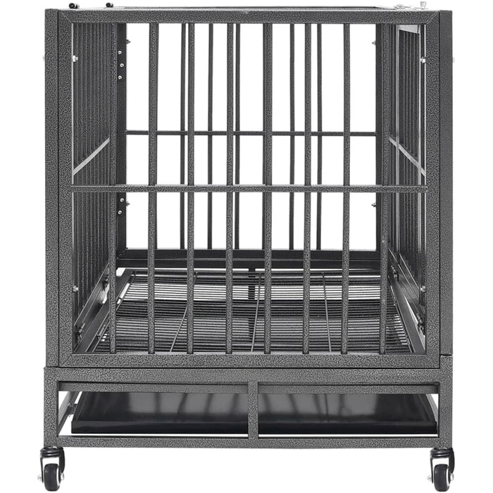 Клітка для собак з колесами vidaXL, сталева, 102x72x85 см, транспортна переноска