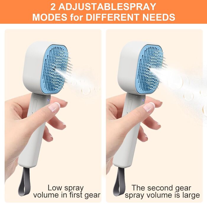 Парфумерна щітка для котів 4 в 1, синього кольору: догляд за шерстю котів та собак, самоочищення, антистатична