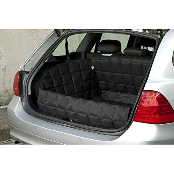 Захист для багажника автомобіля Doctor Bark для собак з захистом краю вантажного люка, миючий та без запаху, комфортний захист з усіх боків для SUV, універсалів та мінівенів (Розмір S - 60x90 см/Чорний)