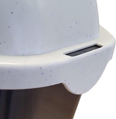 Торгівля котячий туалет кутовий XXL, модель Memphis, чорно-білий з бортиком