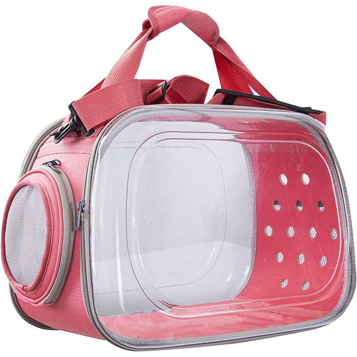 Транспортна переноска для собак та котів PETCUTE, складна та миюча, для подорожей літаком (Рожевий)