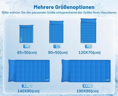 Охолоджувальний килимок для собак та котів Pecute, M 65 x 50 см, стійкий до подряпин, блакитний