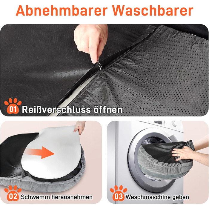 Ліжко для собак середніх та великих порід з високими бортиками, знімний та пральний чохол, кошик для собак, зручна подушка з роликом для шиї, неслизьке дно