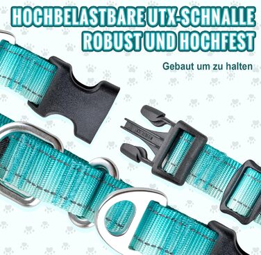 Відбиваюче нашийник для собак Martinage, нашийник-стоп для собак великих, середніх та малих порід, нашийник-стоп для Whippet, Greyhound, Saluki (Турквіс, S)