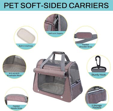 Транспортна сумка для котів та дрібних собак YooxArmor, 45x25x34 см, до 9 кг, червона