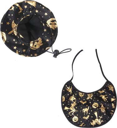 Костюм на Хелловін для собак та котів: плащ відьми та капелюх. Розмір M