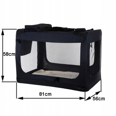 Переноска для собак Royal&Petsky, чорна, XL (81 x 56 x 58 см)