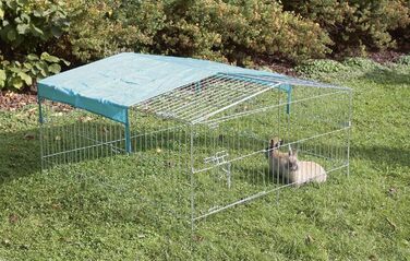 Вольєр для тварин Kerbl Easy, оцинкований, із сонцезахистом, 115x115x60 см
