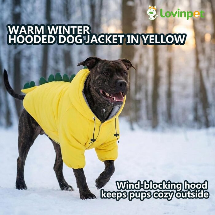 LovinPet Худі з капюшоном для собак середніх та великих порід, Large