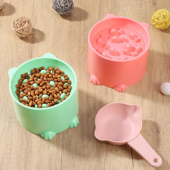 Підвищені миски для котів Heyu-Lotus: нахилені, для повільного годування, ергономічні, для корму та води