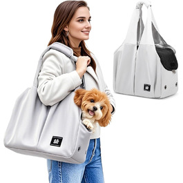 Сумка-переноска для собак та котів ALLSOPETS – легка, дихаюча, для подорожей та відпочинку (Сріблясто-сірий)