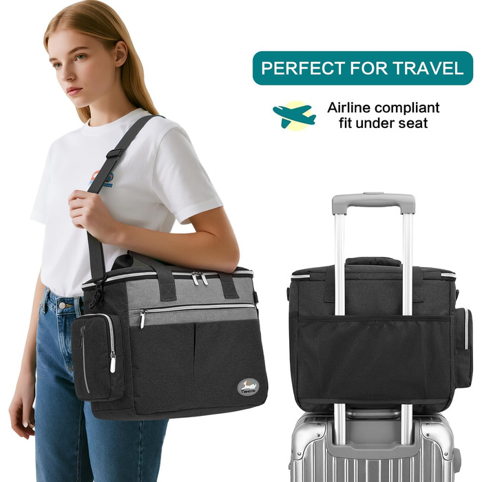 Сумка для собак TAIHOYIN: подорожі літаком, аксесуари для собак, 2 миски, килимок, сумка для ласощів, зелено-чорна