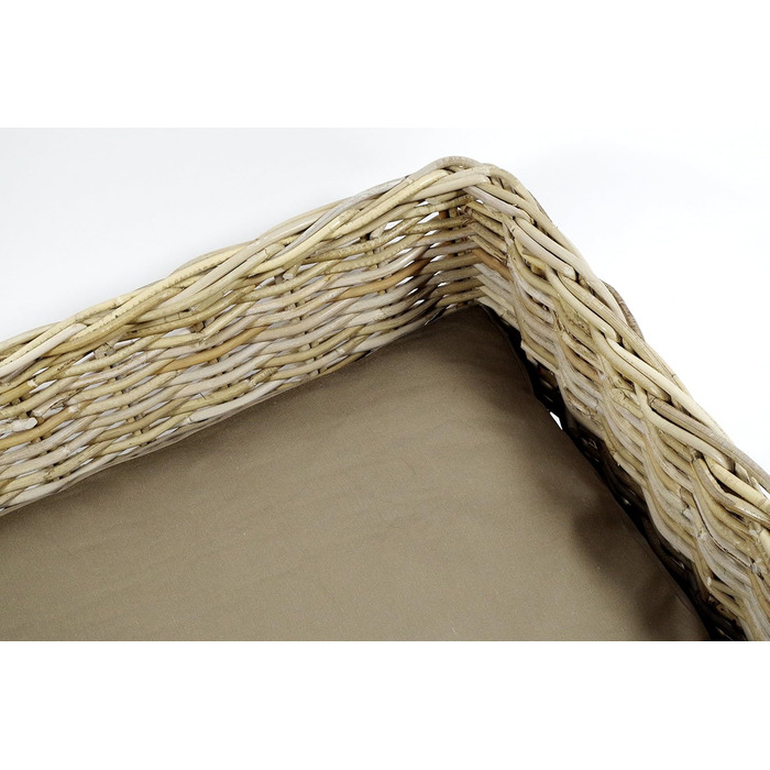 Корзина для собак Kobolo з ротанга з подушкою, 72x53x20 см
