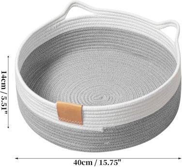Тканинне ліжко для котів, 40 см в діаметрі, складаний кошик-гніздо, дихаюче ліжко для домашніх тварин, стійке до подряпин універсальне ліжечко для кошенят, світло-сірий колір