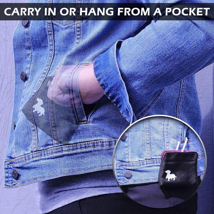 Сумка для ласощів для собак Swaggly – чорна з червоною/каштановою внутрішньою стороною, з магнітною застібкою