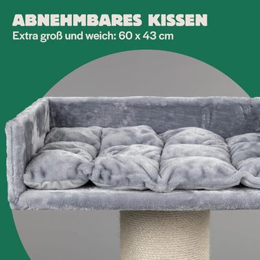 Котячий комплекс для великих котів RHRQuality Maine Coon Lounge, 120 см, товсті сизалеві стовпи 20 см, світло-сірий
