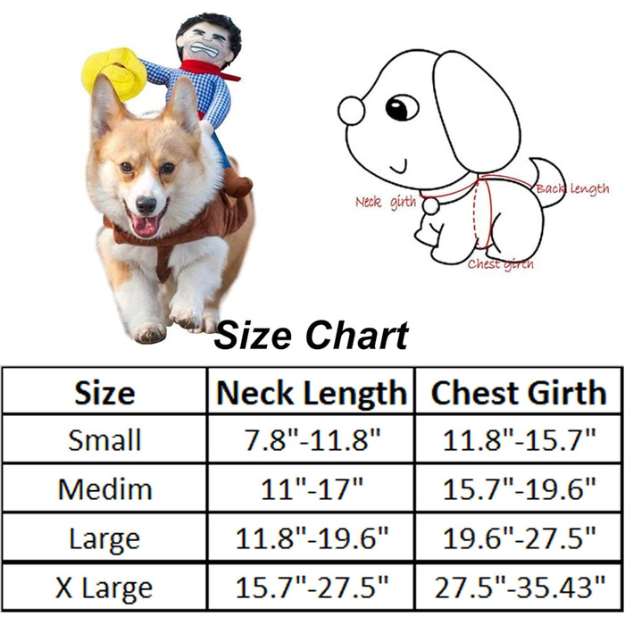 Костюм ковбоя для собак iSMARTEN, костюм лицаря з маскою та капелюхом, розмір L