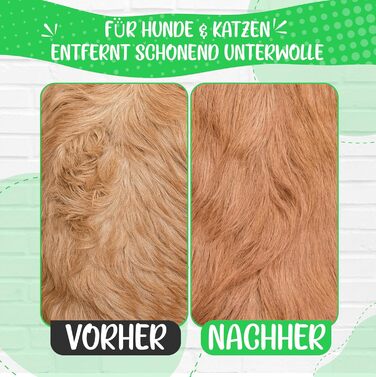 Щітка для вичісування підшерстя собак та котів (довгошерстих порід) - щітка для видалення підшерстка, ковтунів та вузлів, для линьки, Golden Pets
