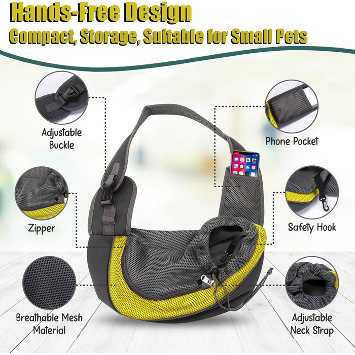 Сумка-переноска для собак та котів, оранжевого кольору, з регульованим плечовим ременем, для прогулянок та активного відпочинку