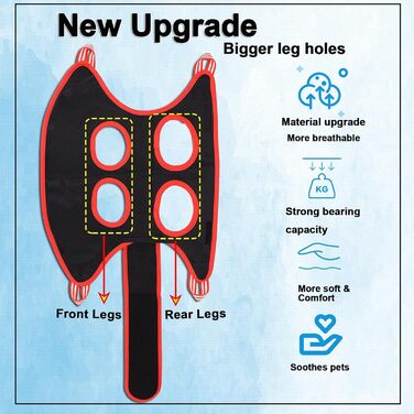 Гамак для грумінгу собак та котів, нашийник для догляду за шерстю, нігтями, вухами та очима (XS, 16.5 см), чорний