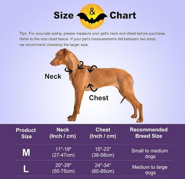 Костюм на Хелловін для собак: крила кажана, дракона, птаха. Підходить для великих, середніх та маленьких собак. Чорні крила кажана (L)