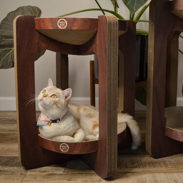 Necoichi Cozy Cat Кігтеточка-лежак, 100% перероблений папір, без хімії, топ Японії, Турм, темно-вишневий, стандартний розмір