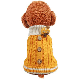 Теплий зимовий пуловер для собак Doubleer: м'який трикотажний теплий одяг для маленьких та середніх собак (рожевий, синій, жовтий)
