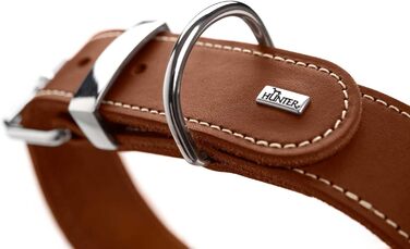 Нашийник для собак HUNTER AALBORG SPECIAL, шкіряний, міцний, комфортний, розмір M, колір cognac, 80 см