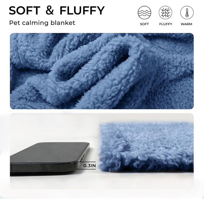 М'яка флісова ковдра для домашніх тварин: собаки, коти, цуценята (3 шт. в упаковці, 45x75 см, бежевий+блакитний+рожевий)