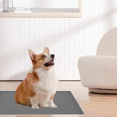 Килимок для годування собак, вологостійкий килимок під миску для тварин, великий силіконовий килимок з бортиком, 50 x 60 см, захист від бруду, килимок для цуценят